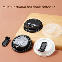 Prêt à expédier] Couvercles universels jetables pour gobelets à café de 90 mm, couvercles en plastique PP noir et blanc de haute qualité pour boissons chaudes et froides, 1000 pièces