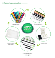 Pailles PLA colorées biodégradables jetables écologiques conformes aux normes environnementales Emballage personnalisé avec logo en paille