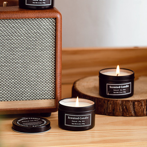 AIKUN Exquisite Black Iron Jar Candle Aroma Candle Wedding <b>Gift</b> Scented Candle With One <b>Box</b> Has Three Jars - Product Image 2