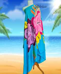 Pareo de Playa con Estampado Floral, Diseño Personalizado, 100% Rayón, Hecho a Mano en Indonesia, Popular en Hawái, EE. UU. - Product Image 1
