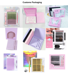 Pestañas Postizas en Racimo Personalizables al por Mayor, Marca Privada, Curvatura C <span class=keywords><strong>y</strong></span> D, Segmentadas, Pre-cortadas, Kit de Extensión de Pestañas - Product Image 6