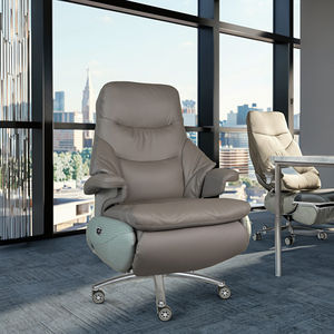 Hochwertiger Büroraum <span class=keywords><strong>Big</strong></span> <span class=keywords><strong>Boss</strong></span> Echtes Leder Modernes Design <span class=keywords><strong>Massage</strong></span> Beheizter Stahl Aluminium Executive Liegestuhl - Product Image 1