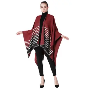 制造商波西米亚设计师时尚羊绒披肩雨披冬季女装