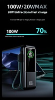 Banco de Energía Portátil para Laptop de 20000mAh con Carga Rápida de 100W, Pantalla LED, Material de PVC, Tecnología GaN y Cable