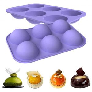 Moule à chocolat en silicone à 6 cavités rondes, demi-sphère, facile à démouler, réutilisable pour la fabrication de bonbons, de gelées et de desserts - Product Image 4