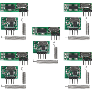 433MHz <b>Wireless</b> RF <b>Transmitter</b> and Receiver Module with Antenna, ASK Remote Control DIY Kit For Arduino Projects - Product Image 1