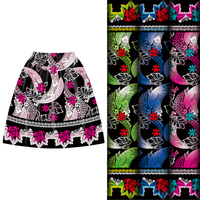 Красивая полинезийская стильная красная розовая Полиэстеровая ткань нового дизайна с принтом для юбки островитянина