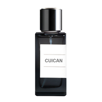 Flacon de Parfum Carré en Verre Personnalisé OEM, Rechargeable, 30ml 50ml 100ml, Rectangulaire Vintage Portable Vide, Noir, avec Bouchon en Plastique