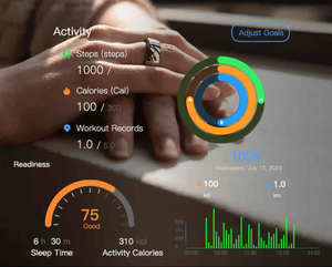 <b>Titanium</b> Smart Health <b>Ring</b> for <b>Men</b> and Couples Blood Oxygen Heart HRV ECG EKG Tracking Wearable Electronic Ceramic Case Heart Ra - Product Image 4