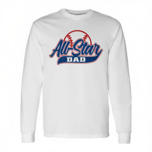 Camiseta de manga larga All Star Dad con diseño de béisbol para hombre, cuello redondo - Product Image 2