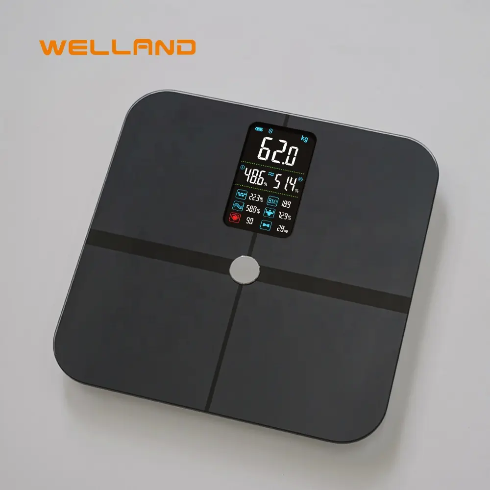 心拍数と体のバランスを追跡するWelland Big VA LCDスマート体脂肪組成スケール