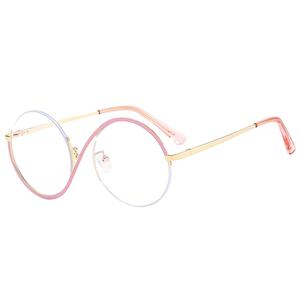Miroir anti-lumière bleue S anneau suspendu fil demi-cadre printemps <span class=keywords><strong>pied</strong></span> lunettes métal personnalité miroir lumineux confortable - Product Image 5