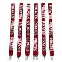 Sangle en toile Pirates avec crochet métallique, mode, durable, texte en relief rouge