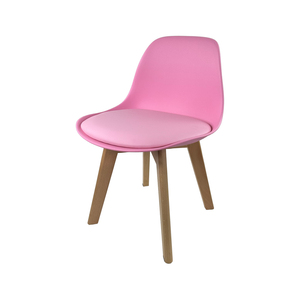 Silla de <span class=keywords><strong>tulip</strong></span>án de plástico para niños de estilo nórdico con asiento acolchado, patas de madera, muebles de jardín de infantes, cojín tapizado de PU, silla para niños - Product Image 4