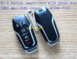 Araba anahtarı aksesuarları toptan 5 düğme akıllı uzaktan anahtar W/bagaj kapağı 2 yollu (902 Mhz/ID49 çip) Ford F-150 M3N-A2C31243300 için - Product Image 3