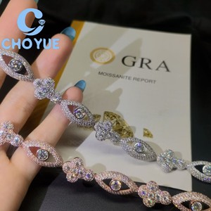 Fashion S925 <b>Silver</b> Moissanite 12.6MM Cuban Bracelet Iced Out Cross Evil Eyes Design Pass Diamond Tester Hip Hop Jewelry <b>for</b> <b>Men</b> - Product Image 5