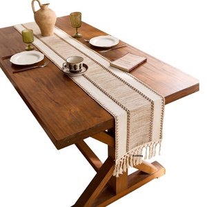 Hot Sale Simple American Country Style Party <strong>Table</strong> <strong>Runner</strong> Decorative Cotton <strong>Dining</strong> <strong>Table</strong> <strong>Runner</strong> with Tassel - Product Image 5