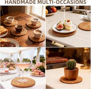 Posavasos de Ratán Natural Resistentes al Calor, Antideslizantes, Hechos a Mano, para Tazas, Vasos, Decoración de Mesa para Hogar, Cafetería, Bar - Product Image 6