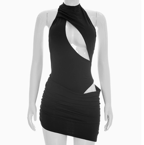 Robe d'été sexy Viviblook D26DS097 pour femme, couleur unie, dos nu, sans manches, mini-robe moulante pour dames - Product Image 2