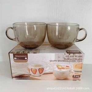 Hochwertige <span class=keywords><strong>Brown</strong></span> <span class=keywords><strong>Glass</strong></span> Frühstücks tasse für Tee Milch Haferflocken Saft-Geschenk Großhandel - Product Image 1