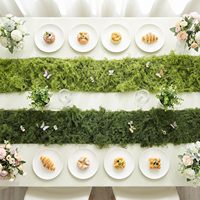 Tapis de mousse artificielle pour chemin de table, guirlande, table, mariage, Noël, jardin, artisanat, décoration de fête d'anniversaire