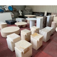 Base en marbre naturel durable, dessus latéral, pierre verte onyx, table basse carrée, meubles de salon et de maison