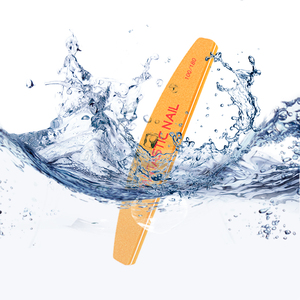 Custom Logo Korean Orange Sponge <strong>NailFile</strong> Washable 100/180 Grit Half Moon Nail File - Product Image 4