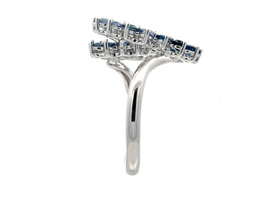 Custom OEM Wholesale Fine Jewelry 18k <b>Wedding</b> Simple Blue Rings <b>for</b> Women <b>Men</b> Classic - Product Image 2