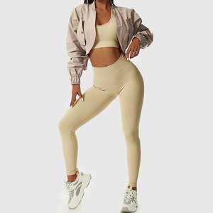 Chaqueta Deportiva Corta con Cierre para Mujer, Diseño ODM de Fábrica, Transpirable, Ligera, Sin Costuras, <span class=keywords><strong>Tallas</strong></span> <span class=keywords><strong>Grandes</strong></span>, Secado Rápido, Ecológica, para Gimnasio y Deportes - Product Image 6