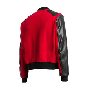 แจ็คเก็ตผ้าซาตินผู้ชายออกแบบใหม่ที่มีแขนหนังทำในปากีสถาน - Product Image 3