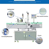 Équipement d'emballage industriel automatique pour l'application d'étiquettes adhésives sur bouteilles rondes et plates double face, machine d'étiquetage auto-adhésive