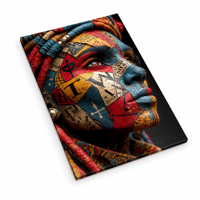 Art mural ethnique de luxe, portrait, collage de couleurs vibrantes, impression sur toile, image HD pour studio créatif et décoration intérieure