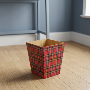 Poubelle rectangulaire élégante en bois peinte à la main, écologique, à ouverture supérieure, intégrée, moderne et stylée, pour déchets hospitaliers - Product Image 1