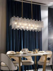 New tường scone Bảng Đèn sàn Pháp sang trọng thanh lịch rõ ràng phòng thủy tinh ánh sáng mặt dây chuyền Brass hình chữ nhật Vòng đèn chùm thủy tinh - Product Image 6