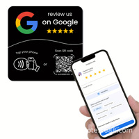 NFC-карта Google Review из ПВХ с клейкой основой, чипом NTAG215, редактируемым динамическим QR-кодом, для оптовой продажи и сбора отзывов клиентов