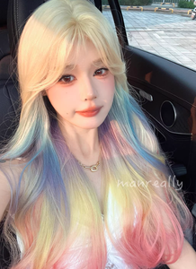 <span class=keywords><strong>Cheveux</strong></span> artificiels ondulés avec <span class=keywords><strong>dégradé</strong></span> arc-en-ciel et <span class=keywords><strong>cheveux</strong></span> longs bouclés, doux et naturels. - Product Image 5