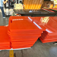 Feuilles de polyéthylène HDPE PE orange vif, découpées sur mesure, avec une bonne résistance à l'usure