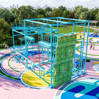 Équipement de divertissement extérieur de grande envergure sans moteur : Mur d'escalade, Parcours d'obstacles, Parc d'attractions commercial avec cordes