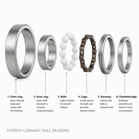 Roulement à billes en céramique micro-hybride 604 P6 2RS à une rangée 4mm 12mm pour équipement de précision