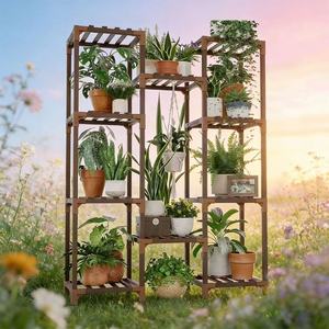 Soporte de Madera Ecológico para Plantas, Estante Alto para Interiores y Exteriores, para Múltiples Macetas, Soporte Grande para Flores, para Sala de Estar - Product Image 2