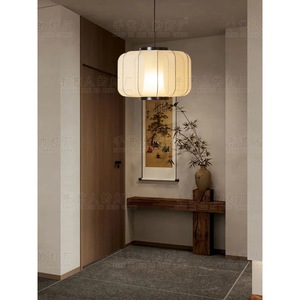 Chinese <b>Zen</b> Style Pendant Light Round E27 LED White Eye Caring For Restaurant Bar Tea Room Guesthouse Living Room - Product Image 5