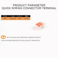 221-412 Lever-Nuts 2 Conductor Compact Splicing Connectors 12-24 AWG Electric Cable Terminal Block Transparent Wire Connector