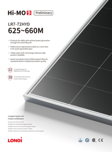 Longi PV 24 W 650Wp 640wp ألواح زجاجية مزدوجة خلية شمسية من الزجاج من من من من من من من من أجل الطاقة الشمسية التجارية من أجل توليد الطاقة الشمسية - Product Image 3