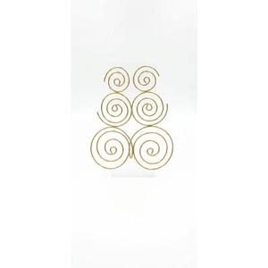 Gold Spiral Statement Earrings | Modern Minimalist Dangle Earrings | Artistic Wire Wedding Earrings - Product Image 3