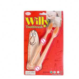 Brinquedo para Festa de Despedida de Solteira, 2 Peças/Conjunto, Acessórios Sexuais Engraçados em Forma de Pênis e Seios, Escovas de Dente para Festa de Despedida de Solteiro - Product Image 1