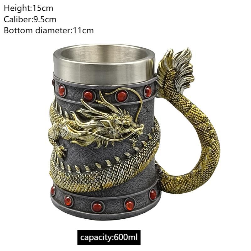 Wholesale Resin Mugs - Huaqi D01 Medieval Dragon Fantasy