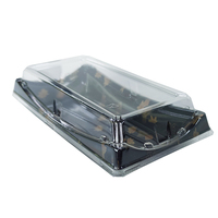JY-6130 Ecologisch verantwoorde rechthoekige plastic verpakking sushibox voedselcontainer schaal plastic voedselverpakkingsdozen