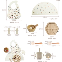 4 Pcs Perlengkapan Dapur untuk Bayi, Set Peralatan Makan Bayi dari Bambu, Produk Bayi