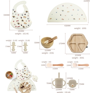 Juego de 4 Artículos para Bebés, Accesorios de Cocina, Juegos de Vajilla de Bambú, Set de Alimentación para Bebés - Product Image 2