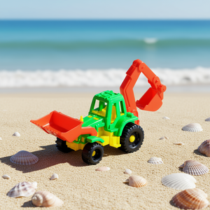 Tractor de Juguete con Pala Frontal y Niveladora para Niños, Juego de Arena de Playa, Empaquetado en Malla - Product Image 2